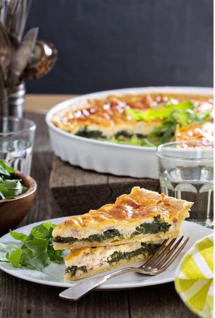 Spinach & Mushroom Quiche is easy to eat