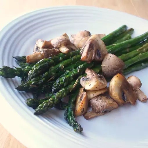 Roasted Asparagus and Mushrooms