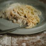 Creamy Chicken Mushroom Spaghetti In White Sauce