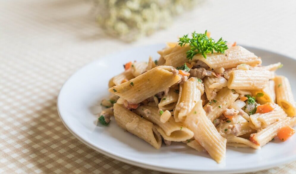 Cheesy Ground Chicken Pasta