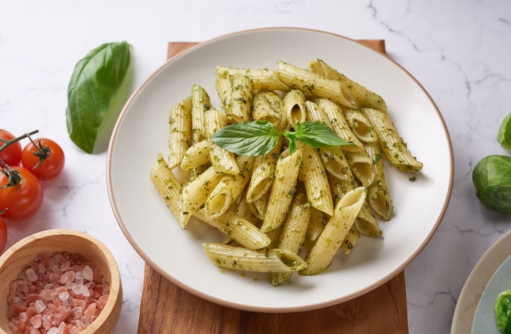 Chickpea Pasta with Lemony-Parsley Pesto is everyone's go to dinner