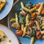 Roasted Red Pepper, Spinach & Feta Penne Pasta