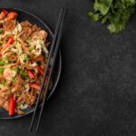 Mushroom And Chicken Pad Thai Noodles